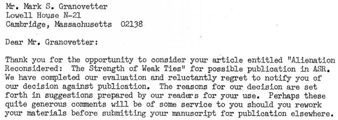 Granovetter rejection letter